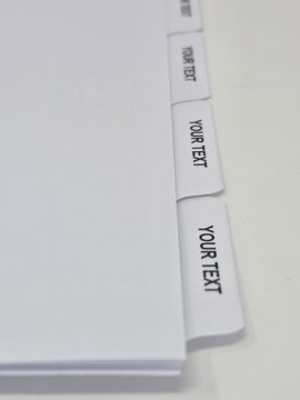 Choose from 1/4 Cut, 1/5 Cut, or 1/6 Cut options to create a clean, easy-to-navigate filing system. Available in 100, 200, 300 and 500 set packs to accommodate small offices or large-volume operations.