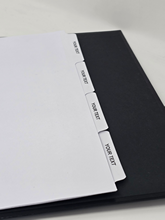 Keep your binder perfectly organized with our Customized Typed Tab Dividers for 3-Ring Binders. Each divider is created with your personalized tab names, typed neatly for a professional, easy-to-read look. Whether you’re sorting business documents, class.