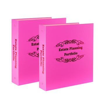 Our Estate Planning Binder 2-Pack delivers excellent value and organization. Each binder is designed with durability and professional style, complete with pre-labeled tabs for simple navigation through wills, trusts, financial records, and more.