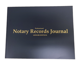 Notary journal by Notary Public Stuff®. Professional ledger for secure, accurate recordkeeping with required thumbprint fields. California compliant.