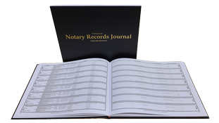Notary journal by Notary Public Stuff®. Professional ledger for secure, accurate recordkeeping with required thumbprint fields. California compliant.
