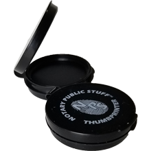 Capture clean, inkless thumbprints with this ceramic thumb printer. Perfect for notary journals, mobile notaries, and secure signer identification.